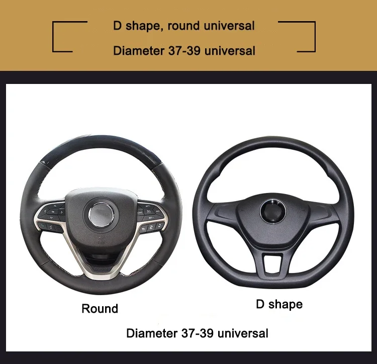 Universeller Auto-Lenkradbezug, 37–38 cm, Leder, bestickt, mit Diamanten besetzt, elastisch, für vier Jahreszeiten – Detail 11