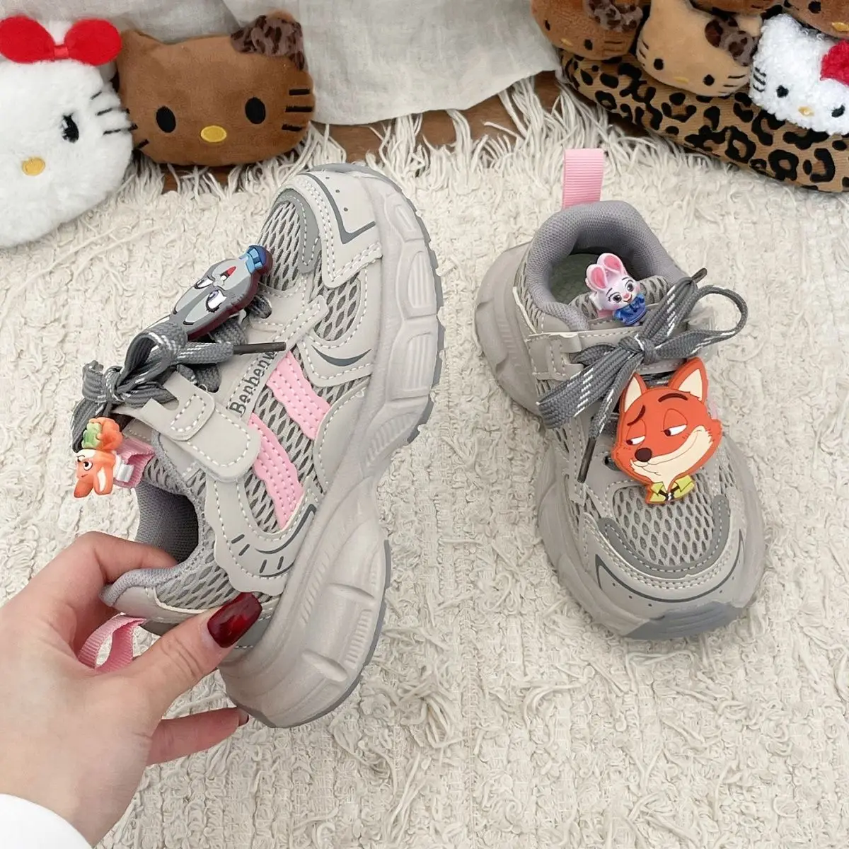 

Girls' sneakers 2026 new spring soft-soled explosion Crazy Animal City Nick Judy mesh sneakers