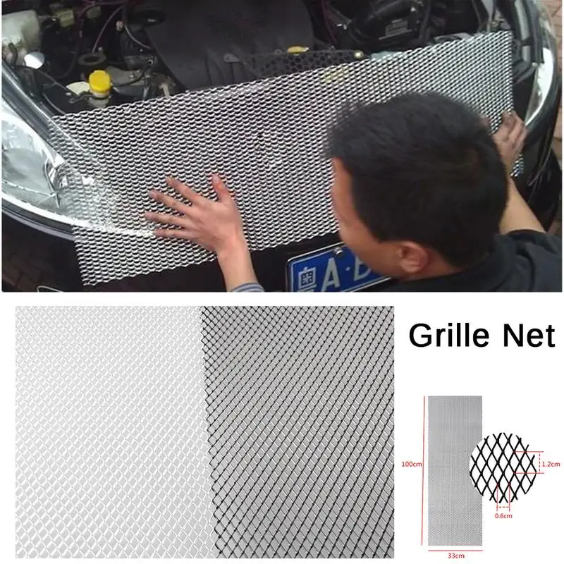 Aluminum Car Grill Mesh Durable Universal Vehicle Black Body Grille Net Mesh For Car Bumper Body Kit Hood Vent Accessories