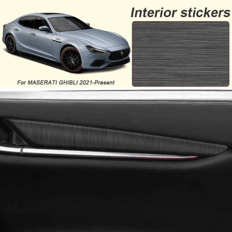 

Для MASERATI GHIBLI 2021-настоящее время автомобиля, карбоновая черная внутренняя наклейка, подъемная оконная панель, наклейка, защитная пленка для внутренней двери
