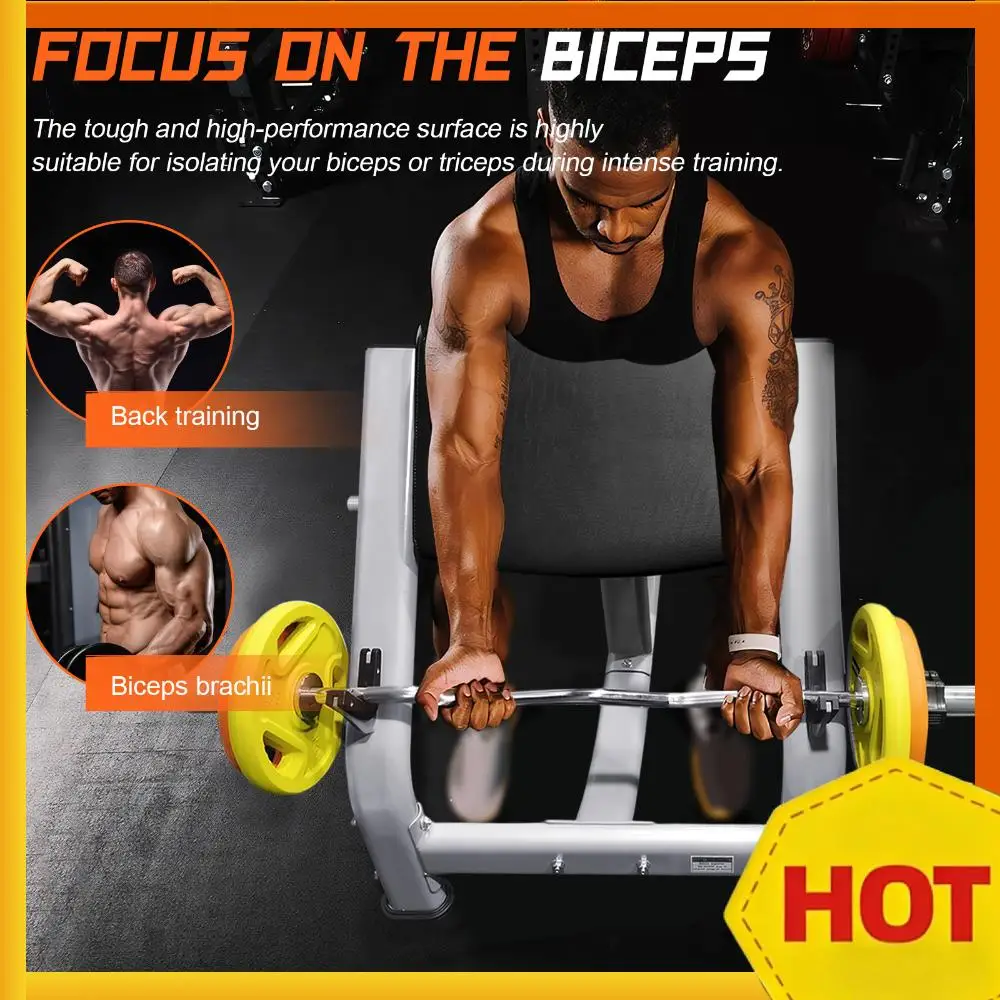 

Seated Isolated Barbell Dumbbell Biceps Station with Adjustable Seat Preacher Curl Bench for Home Gym Strength Training