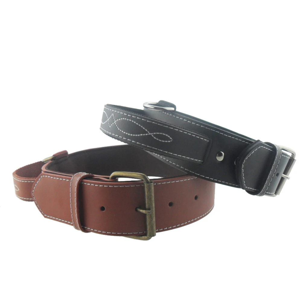 Medium Large Pet Soft Training With Handle Neck Strap Adjustable Buckle Home Dog Collar Artificial Leather Accessories Outdoor