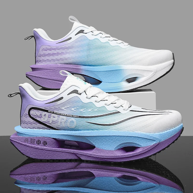 Men Sports Running Shoes Carbon Board Marathon Breathable Light Comfort Women Athletic Sneakers Jogging Tenis Air Cushion 2026