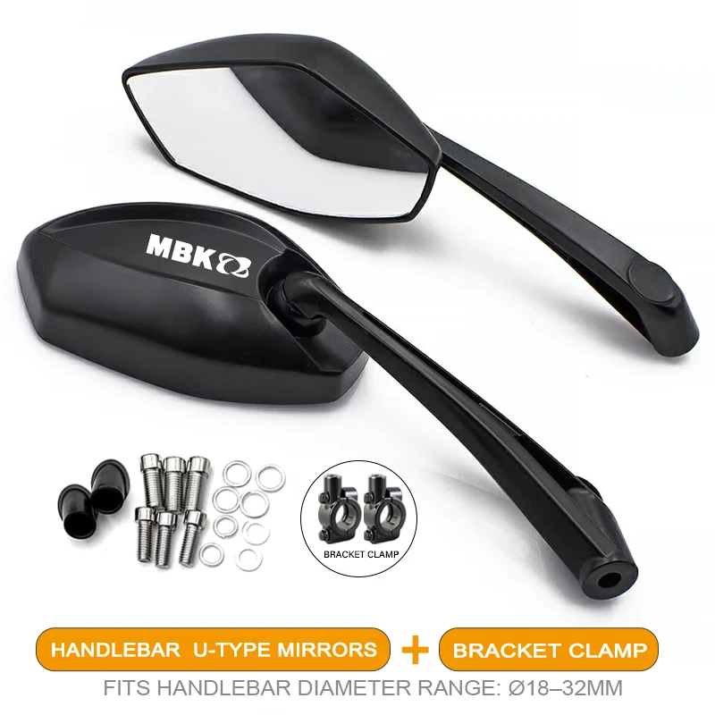 2Pcs/Pair Motorcycle Mirrors Foldable Handlebar Side Rearview For KYMCO MBK Booster 50CC Spirit Nitro 50 50CC Stunt Cityline