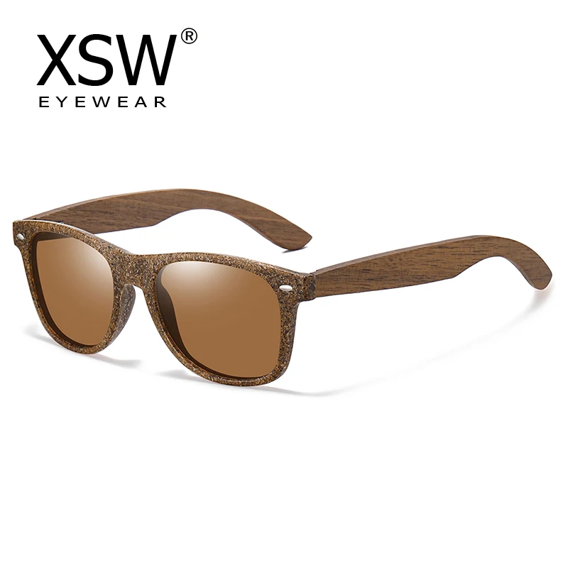 

XSW Coffee sunglasses Square Frame Retro Decorative Polarized Women Men Biodegradable Environmental Protection Material Sunglass