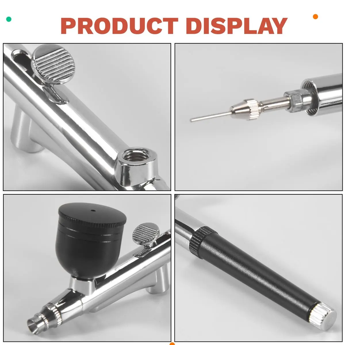 feelfeel Portable Single Action Airbrush 0.3mm Nozzles Spray Airbrush Pen for Model Cake Nail Car Painting Beauty Inkjet-Black
