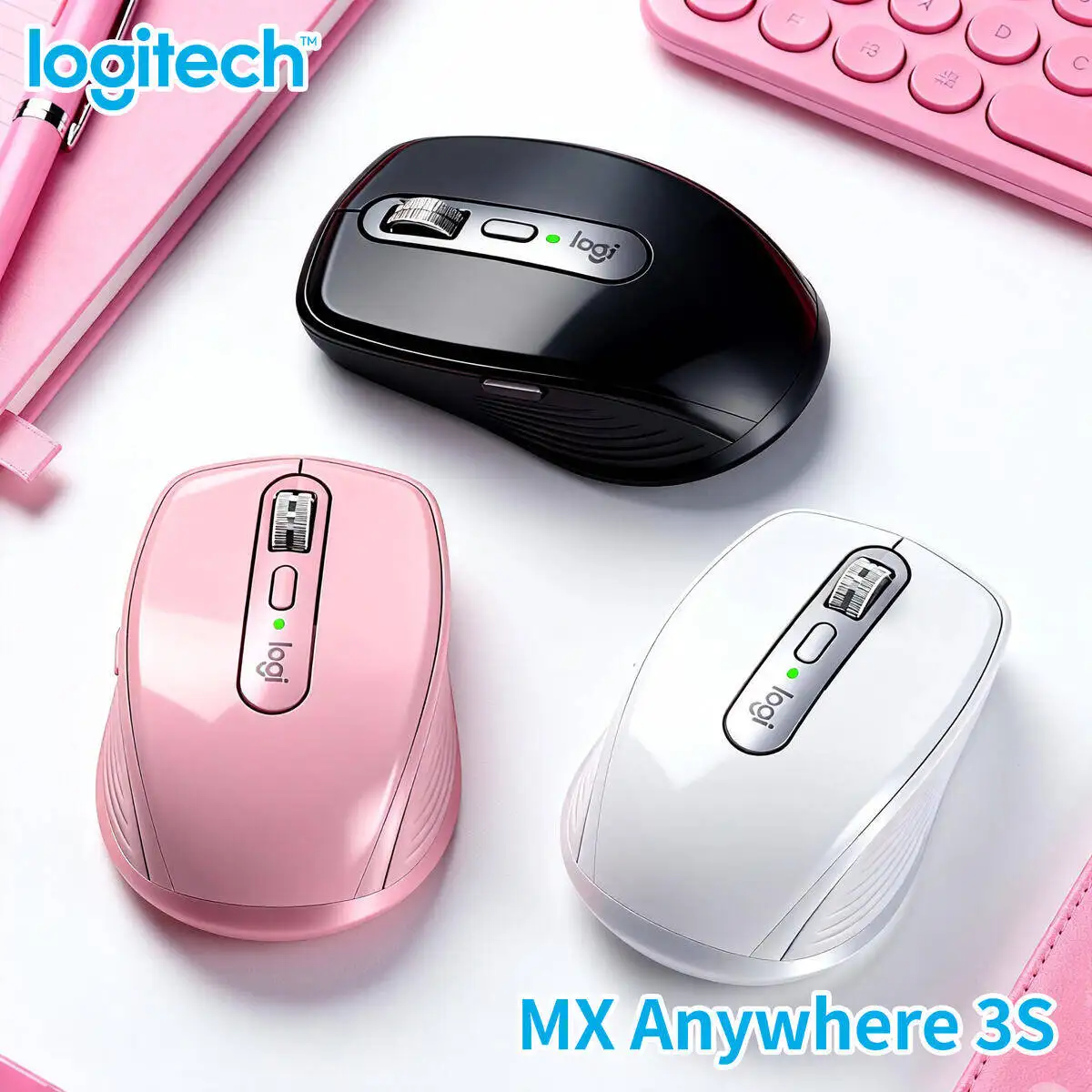 

Logitech MX Anywhere 3S Wireless Mouse for iPad Pro Office Travel Silent Scrolling