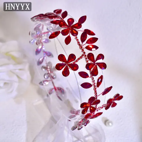 HNYYX Rött Brudklänningsbälte Glänsande Rött Strassbälte Lämpligt för Bröllop Brudtärnor Bal Kristall Blomma Klänning Skärp SA232 10 best sales strassbälten för aftonklänningar - №5