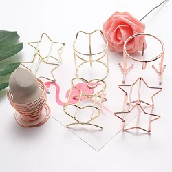 1pc Gold Makeup Beauty Egg Rack Sponge Holder Makeup Powder Puff Blender Storage Rack Sponge Drying Stand Holder