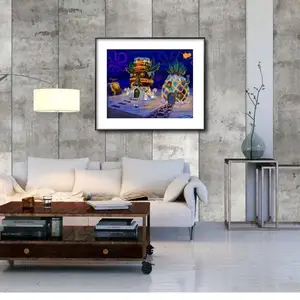 -divertido-éponge bob 5d, Kit de pintura artística de diamante artesanal, pantalones cuadrados de dibujos animados, punto de cruz, decoración del hogar, regalo hecho a mano para niños 10 principais vendas bob esponja pants - №9