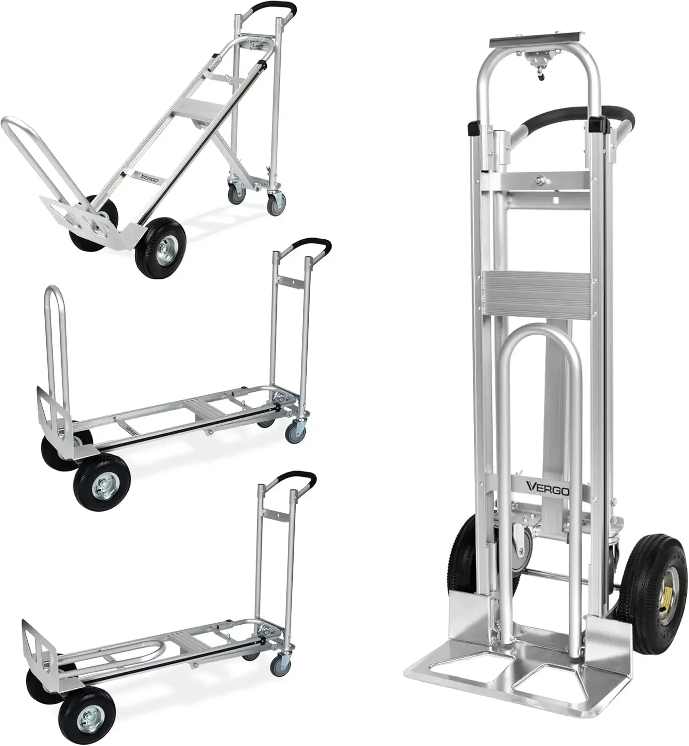 Industrial Convertible Hand Truck - AS7A2 Heavy Duty Aluminum 3 in 1 Dolly (750 lb Capacity) Lightweight Frame, Ergonomic Handle