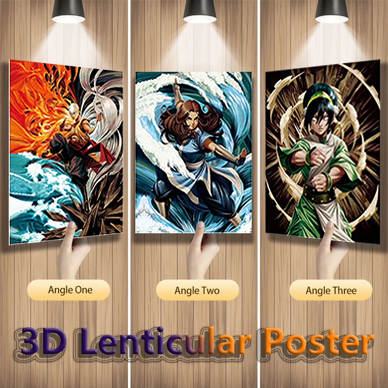 Anime Lenticular Posters Avatar The Last Airbender Art Prints for Home Accessorie Wall Art(Without Frame)