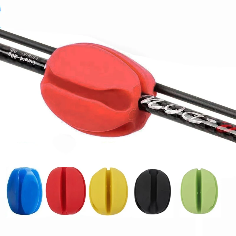 2 PCS Silicone Fishing Rod Holder Ball Straps 5 Hole Lightweight Fishing Tackle Ties Organizer Storage Racks Fishing Accessories