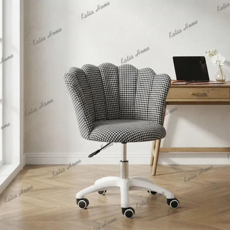 LSComfortable Ergonomic Office Chairs Modern Swivel Fabric Computer Seating Minimalist Leisure Chair for Home Study Room