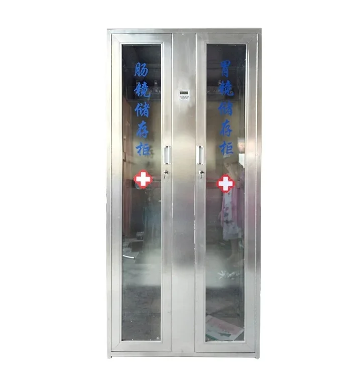 High quality double door large capacity 304 stainless steel endoscope disinfection storage cabinet with optional circulating air