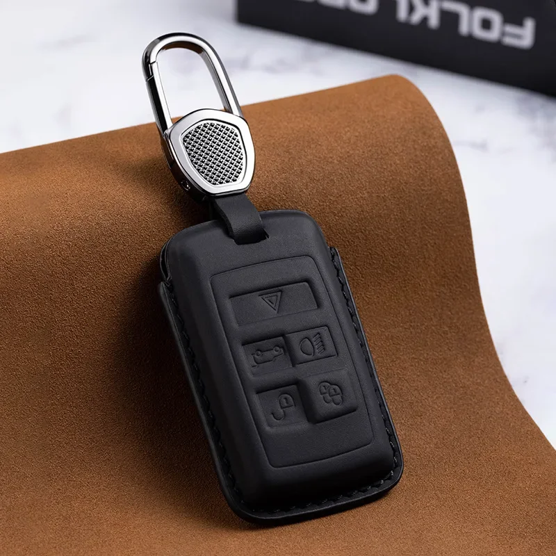 

Leather Car Key Cover For Land Rover Range Rover Sport Evoque Freelander 2 Velar Discovery 4 Case Workmanship Like Silk