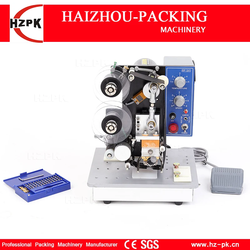 HZPK Electric Hot Ribbon Label Printing Machine Numbers Print Machine Plastic Film/Plastic Bag Date Printing With A Ribbon Free