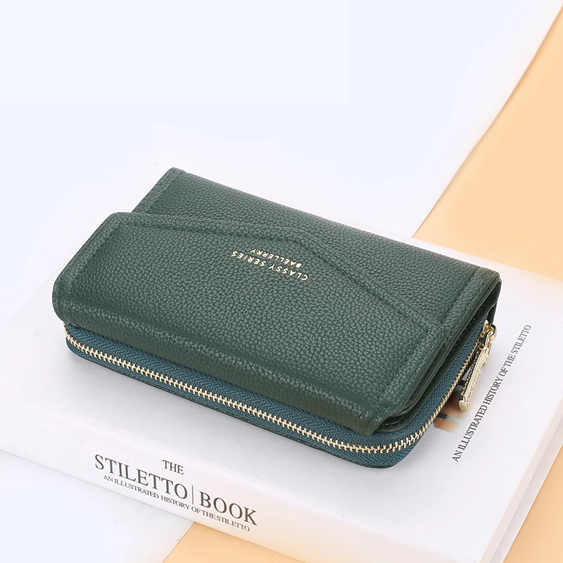 Baellerry Women Wallets Fashion Medium Women's Leather Wallet Quality Red Card Holder Black Coin Purses Green Wallets for Women