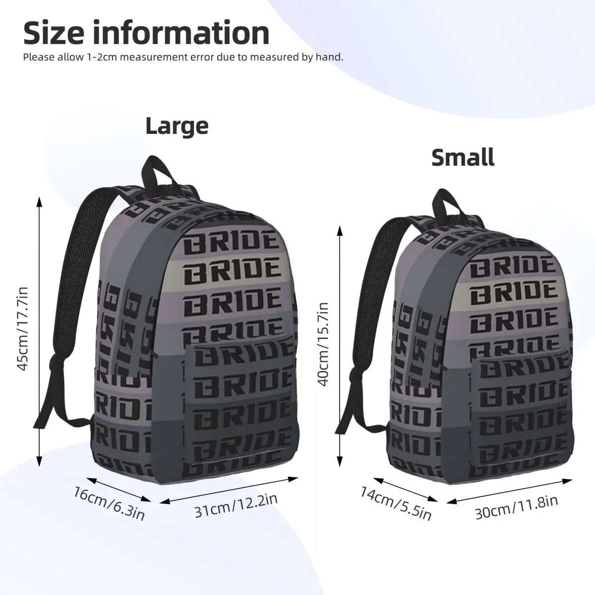 Bride Jdm Material Backpack Student BookBag Kids School Bag Computer Shoulder Bags for Men Women