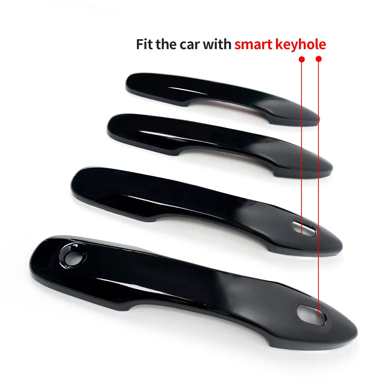 Door Handle Cover Trim Compatible for Toyota Camry 2018-2023 Exterior Door Handle Protector with 2 Smart Key Entry Holes Black