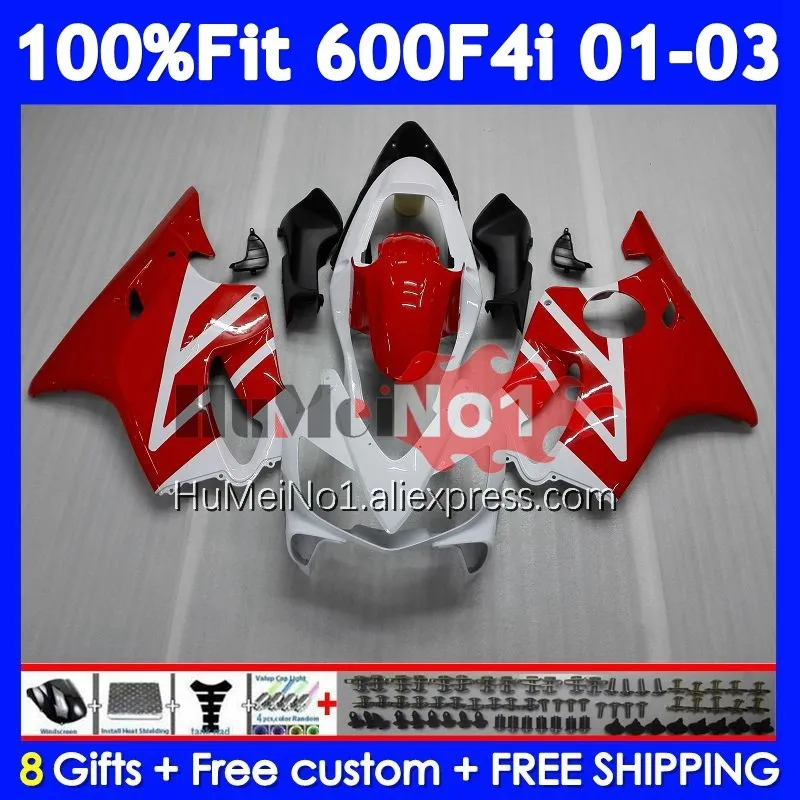 Injection Body For HONDA CBR White red 600 F4i 600F4i 600CC CC 34No.11 CBR600F4i 01 02 03 CBR600 F4i 2001 2002 2003 Fairings