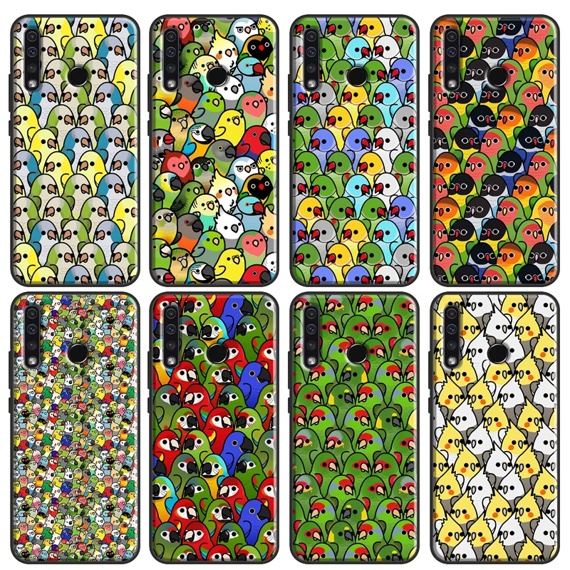 Parrot Birds Cockatiel Case For Huawei P30 P20 P40 P60 Pro Nova 9 5T P Smart Honor Magic 5 Lite X8 X9a 50 70 Cover