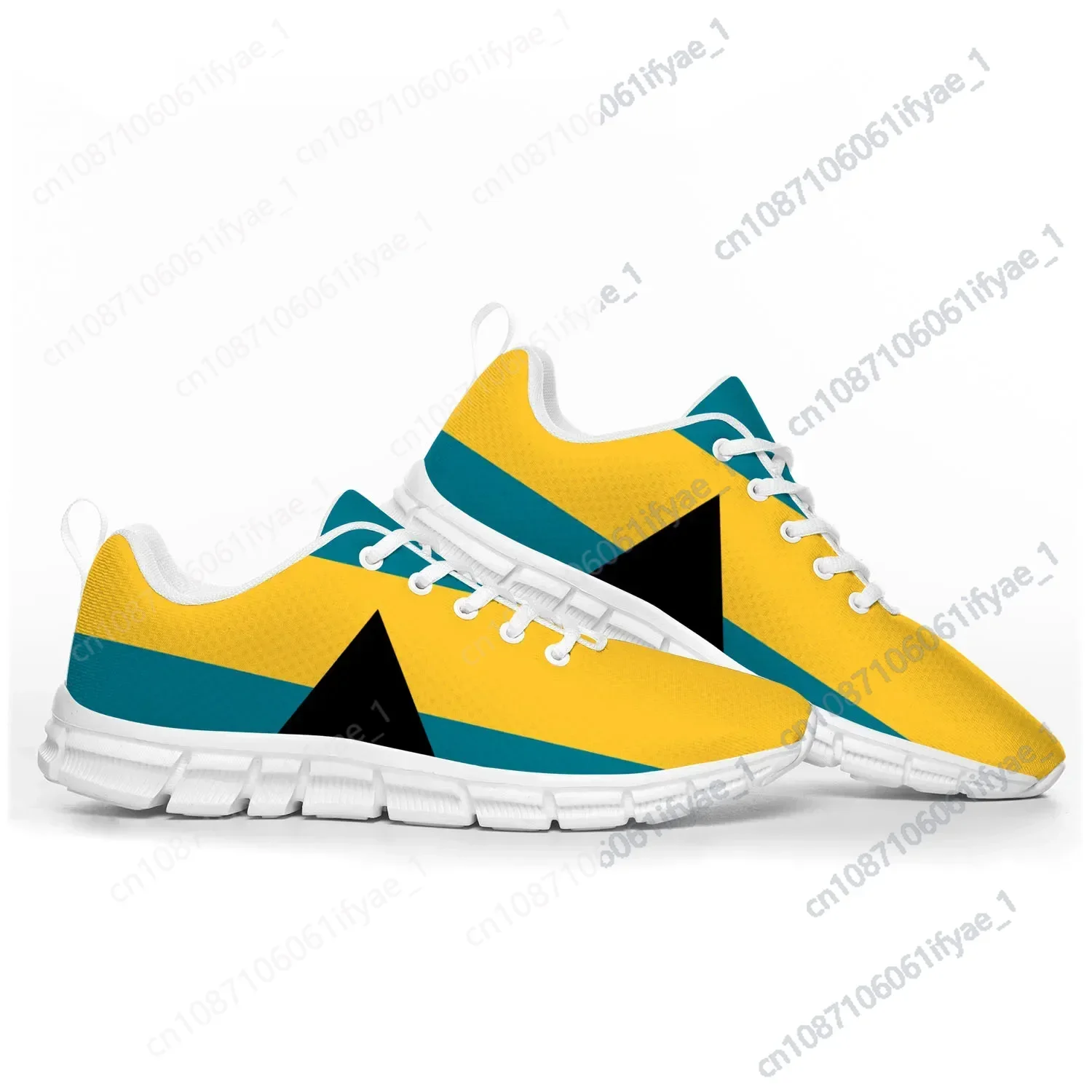 Sapatos esportivos unissex Bahamian Flag, calçados casuais personalizados, sapatos de casal de alta qualidade, homens e mulheres, adolescentes e crianças