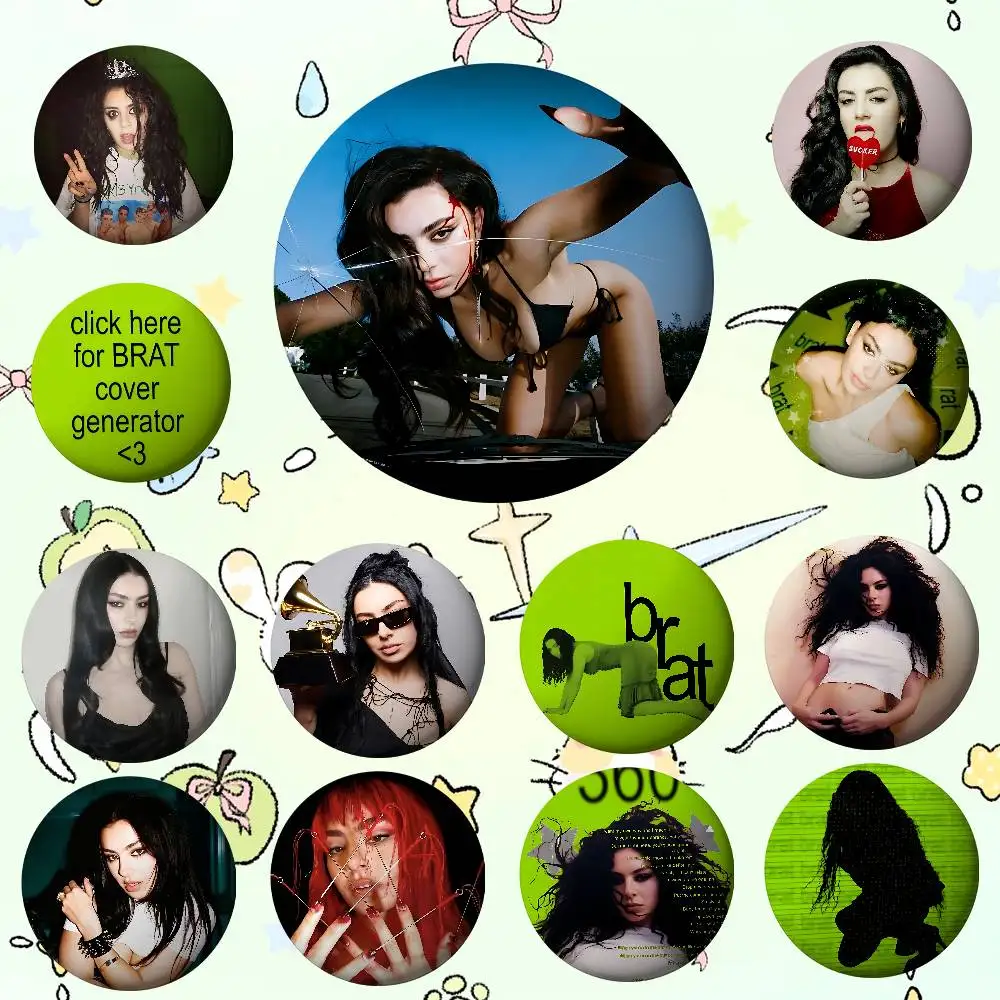 

Singer C-Charli Xcx For Clothes Anime Enamel Pin Cute Things Cartoon Cosplay Badges On Backpack Brooch Art Gifts