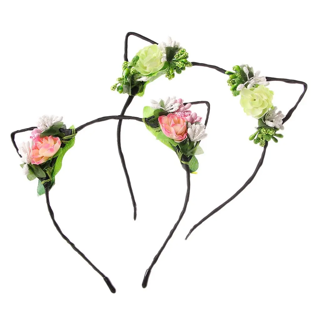 Accessoires de cheveux d'oreille de chat pour femmes, bandeaux de sauna, bandeau mignon, coiffure de fête de simulation de mariée, vêtements de sauna, cerceau de cheveux, cordon