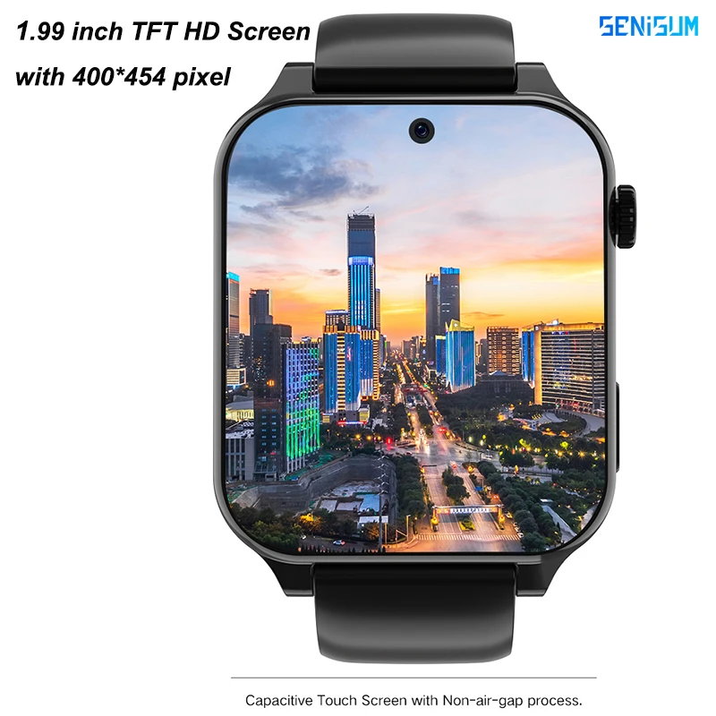 New 2022 1.99 inch TFT Screen Phone Call Android 9.0 IP67 Waterproof GPS WiFi SIM Card Heart Rate Monitor 8MP Camera Smartwatch