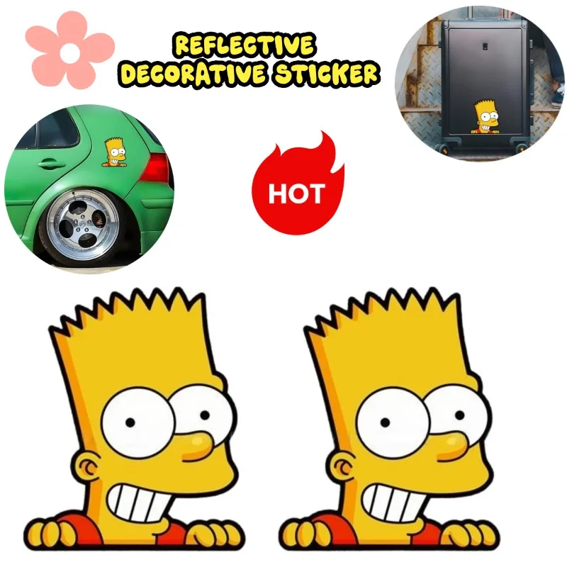 

The Simpson Fun Window Car Cartoon Stickers Creative DIY Electric Motorcycle Luggage Body Glass Reflective Decorative Stickers