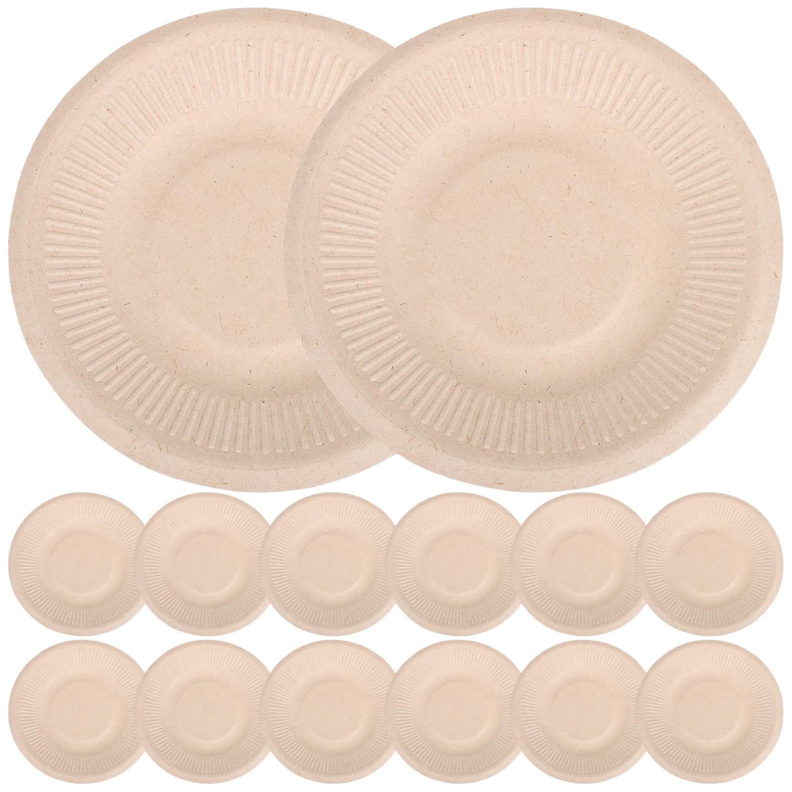 

50 Pcs Paper Unbreakable Pulp Dinnerware Dessert Plates Paper Dessert Plate for Party Tableware Fruit Cake Food Plates