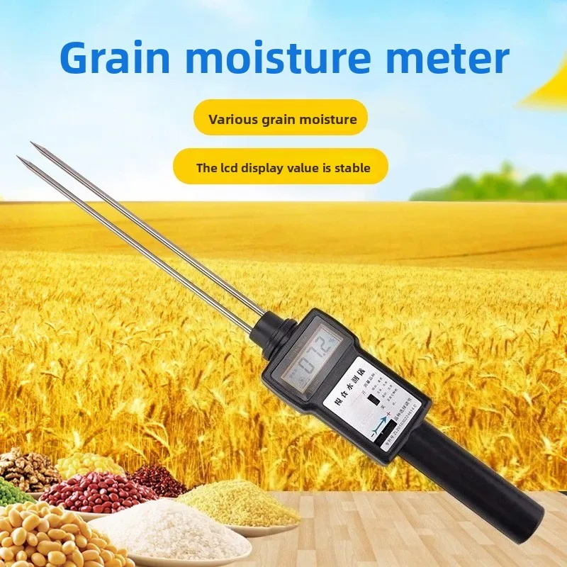 LB-301 Digital Grain Moisture Meter–Capacitive Tester for Wheat, Corn, Paddy & Soybean, Portable Grain Analyzer with LCD Display