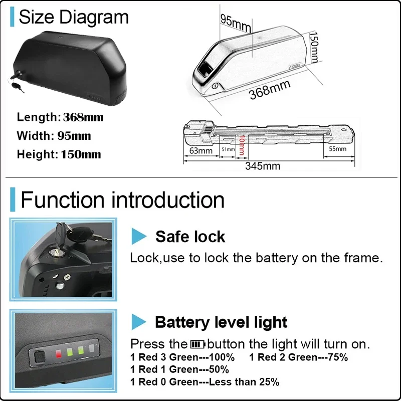 Cham 36 60 52v 48v 72v 45ah 60ah Battery Hailong Polly Dp7 E-bike 20s 30ah 50ah 40 35ah 25 20ah 2000w 3000w rider Ebike Battery view 2