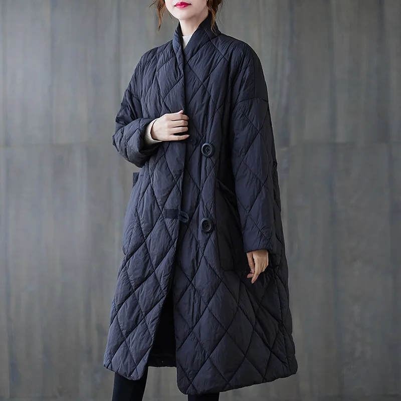 Autumn and Spring Winter Casual Loose Lady Puffer Outerwear Quilted Padded Parka Overcoat Jacket Coat Woman