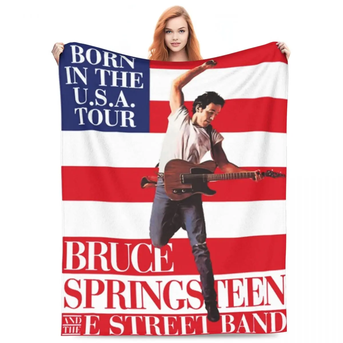 Bruce Springsteen 2024 World Tour Blanket Coral Fleece Plush Sofa Rock Music Throw Blanket Comfortable Soft for Office Bedspread