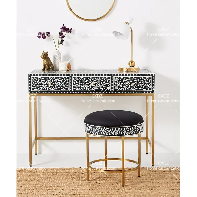 French Light Luxury Dresser Neoclassical Simple Painted Princess Makeup Table Fashion Makeup Writing Desk