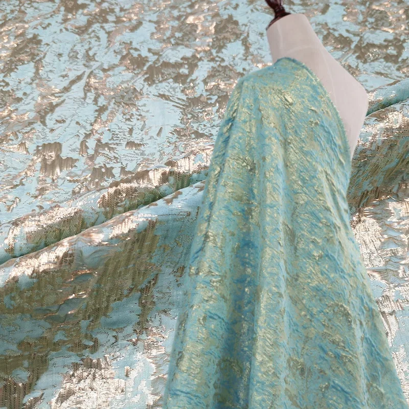 

Жаккардовая парчовая ткань, европейский бренд, золотая нить, граффити, весна-лето, бронзовое платье высокого класса, оптовая продажа, ткань на метр