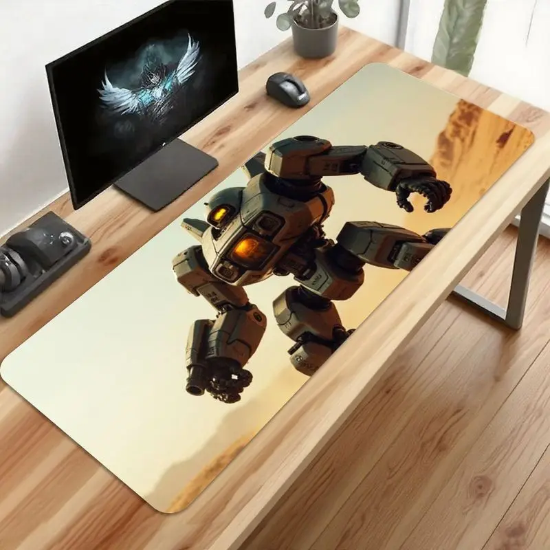 1 tapete de mesa para jogos Epic Mech Robot Desert Warfare – ultragrande, impressão HD, suave, antiderrapante para jogos de PC e escritório de Natal.