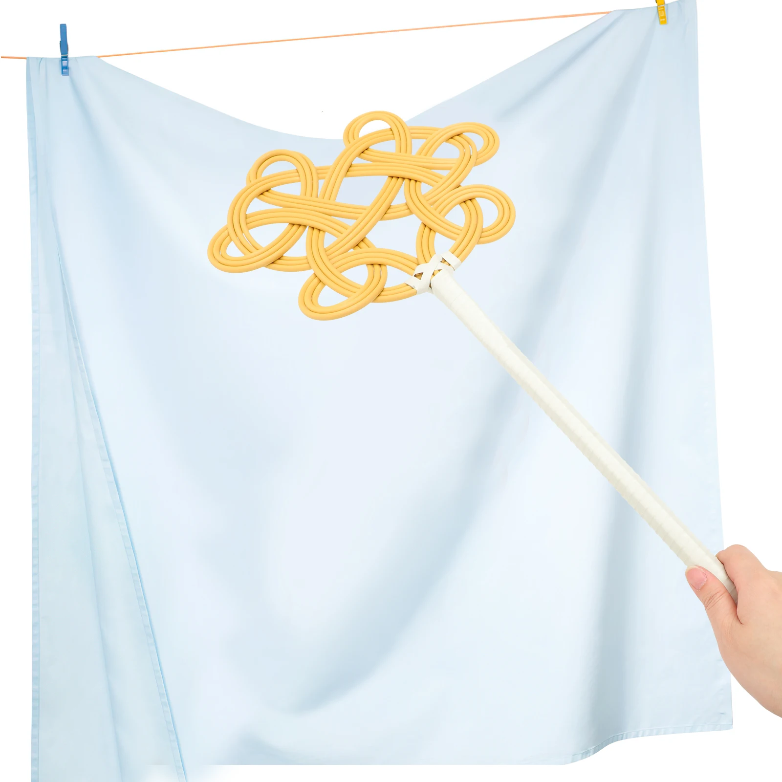 

Long Handle Rug Beater Anti-vine Design Dust Removal Tool for Quilts Blankets Clothes Household Cleaning Imitation Rattan Carpet
