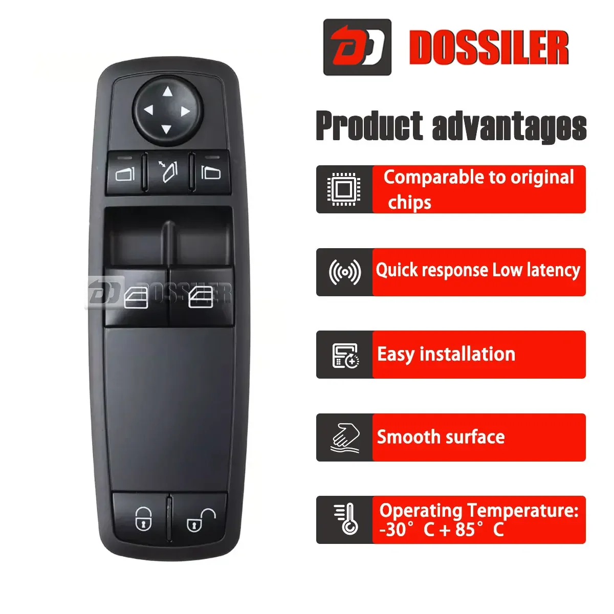 A1698206510 Dossiler Master Electric Power Window Control Switch A1698206410 For Mercedes Benz Class A B W169 W245 A160 A180