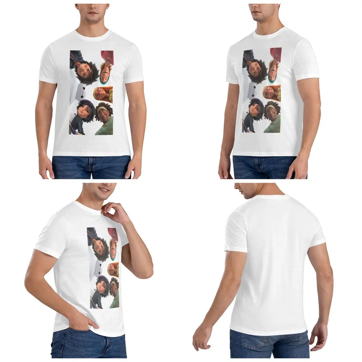 Big Hero 6 T-Shirt for Men Cotton Plus Size T Shirts Men's Tees Short Round Neck Summer Clothes Tops S-6XL