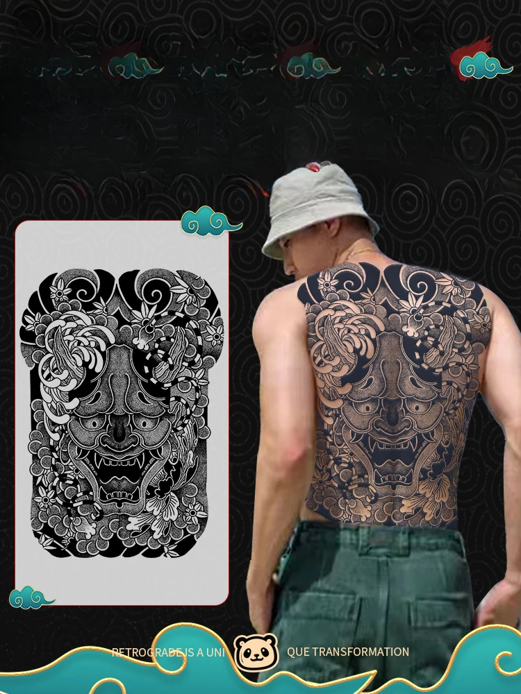 Waterproof Herbaceous Tattoo Sticker for Men, Durable Simulation, Large Image, Semi Permanent Personality, Non Reflective