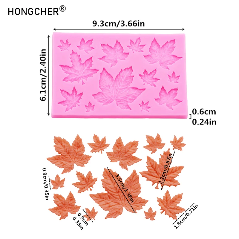 Size Maple Leaf Chocolate Flip Cake Baking Dessert Decoration Silicone Mould DIY Resin Jewelry Accessories Drip Molds