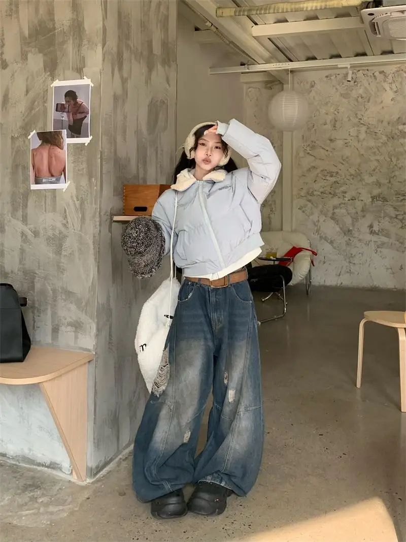 

Бархатный хлопковый жакет в стиле ретро в американском стиле Sle Lamb, женская теплая, не пышная хлопковая одежда, модная зимняя верхняя одежда