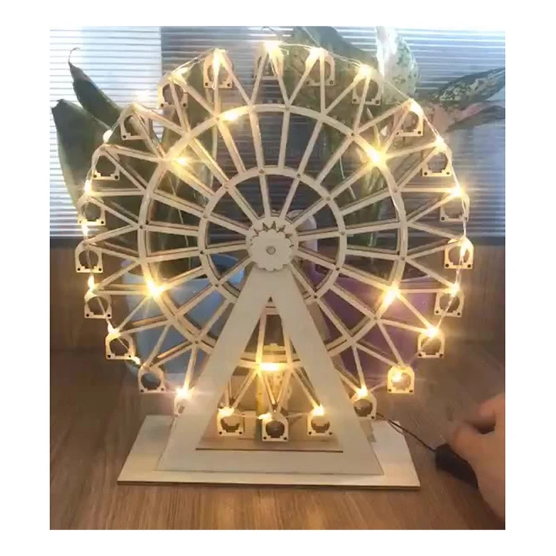 Roue rotative en bois bricolage pour enfants, kit d'ingénierie, jouets de construction de modèles dos, installation facile, utilisation facile, 8-12-16 ans