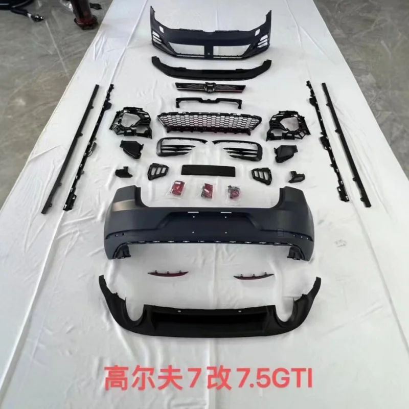 Suitable for Golf 7 Modification Upgrade 7.5 GTI Full Body Kit Front Bumper Grille PP Material view 2