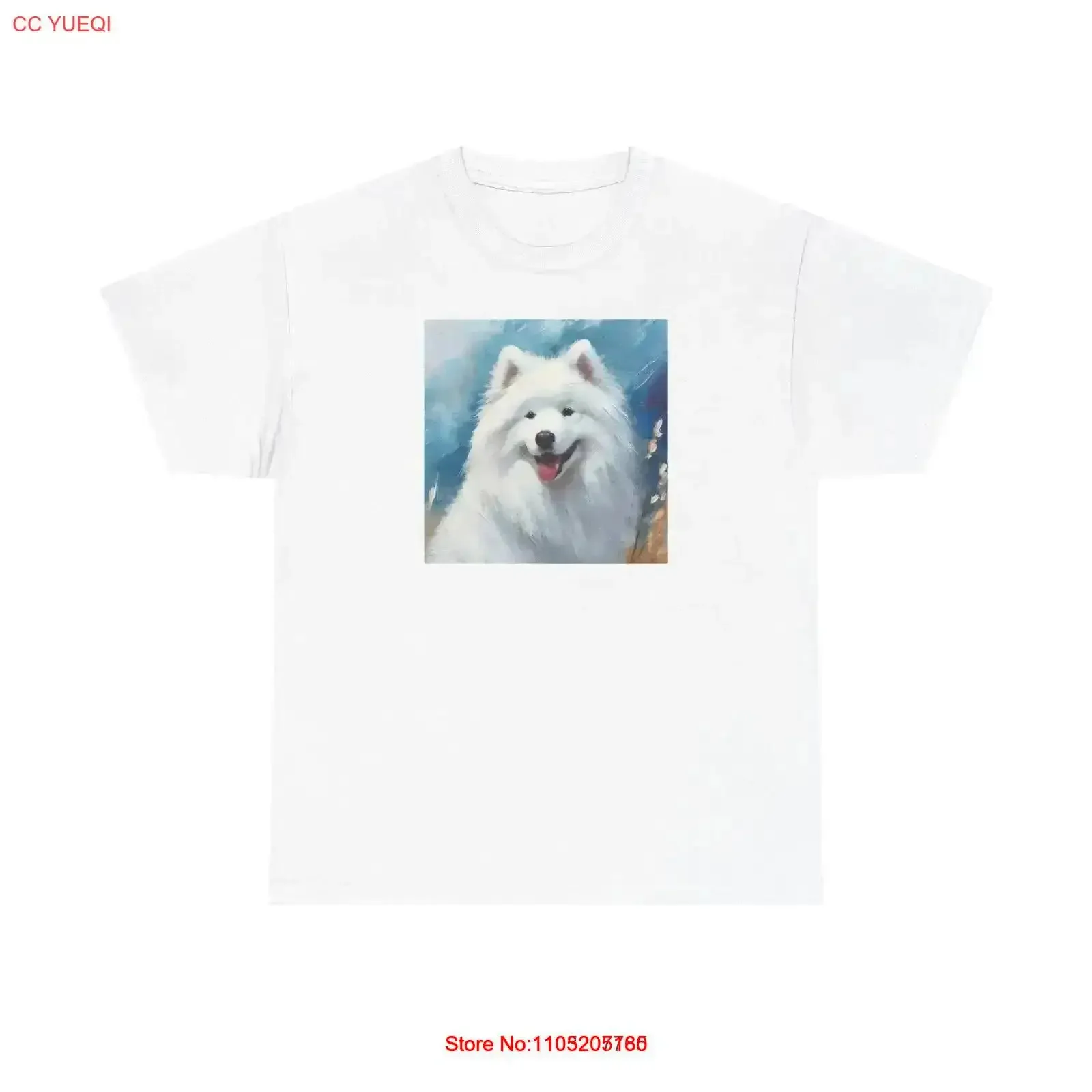 Samoyed Heavy Cotton T Shirt vintage Washed Breathable Versatile Stylish Slightly streetwear graphic Casual Soft Comfortable