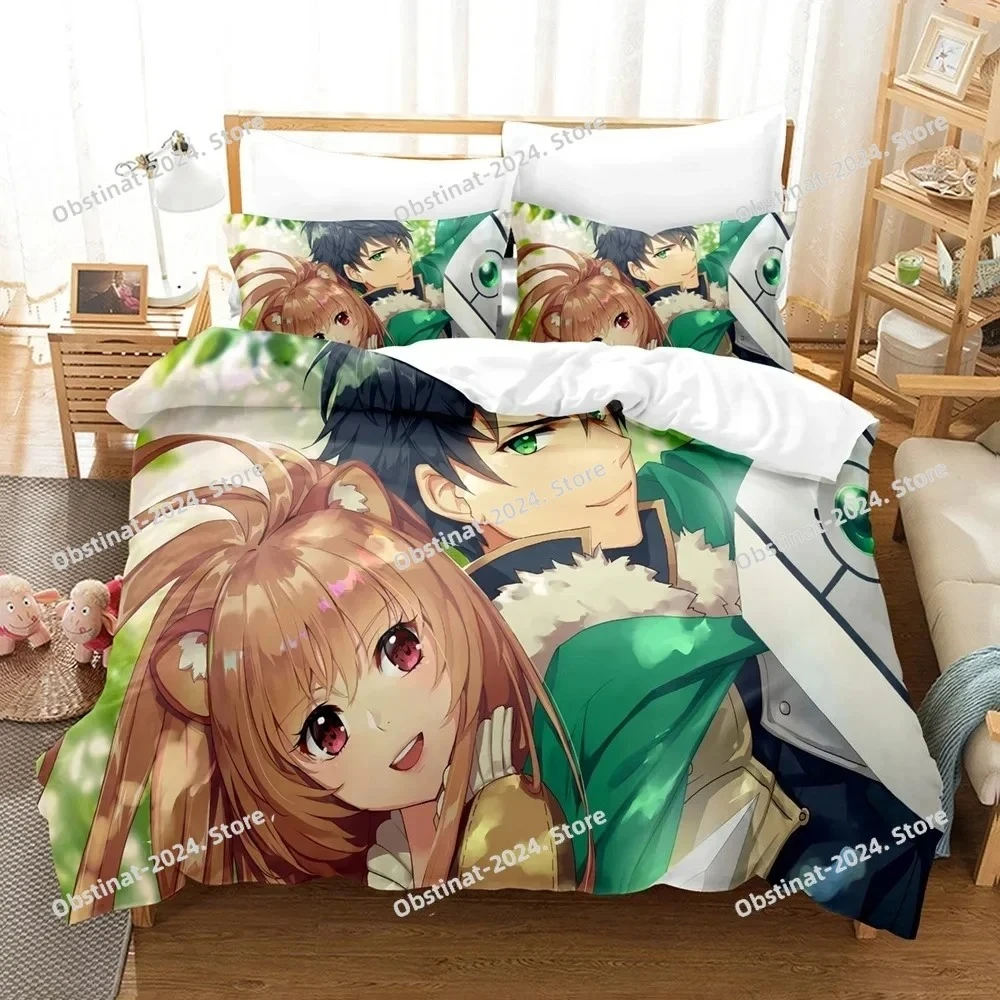 

The Rising Of The Shield Hero Bedding Set Printed Bed Set Duvet Cover Sheet Pillowcase Bed Soft Quilt Cover Full Queen King Size