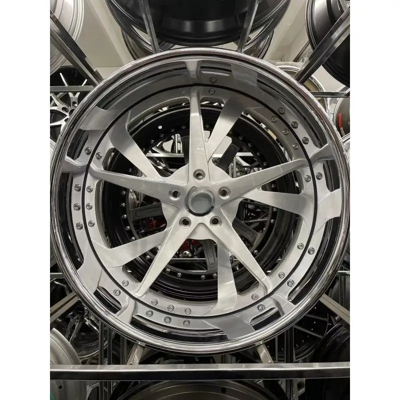 LZT-1159 Chrome Deep Dish Polished Finish with Floating Cap 2-piece 20 24 26-Inch 5x114.3 5x127 Forged Wheels for Ford F150 F350